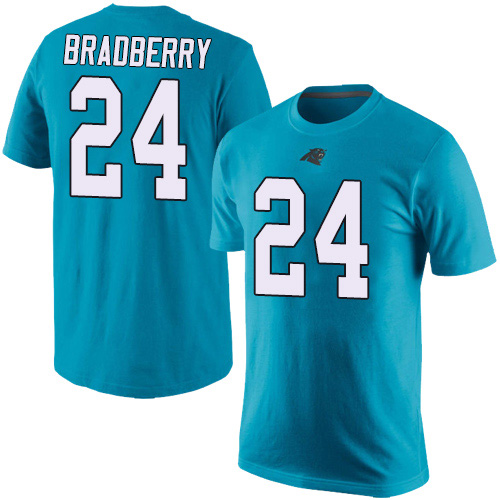 Carolina Panthers Men Blue James Bradberry Rush Pride Name and Number NFL Football #24 T Shirt->carolina panthers->NFL Jersey